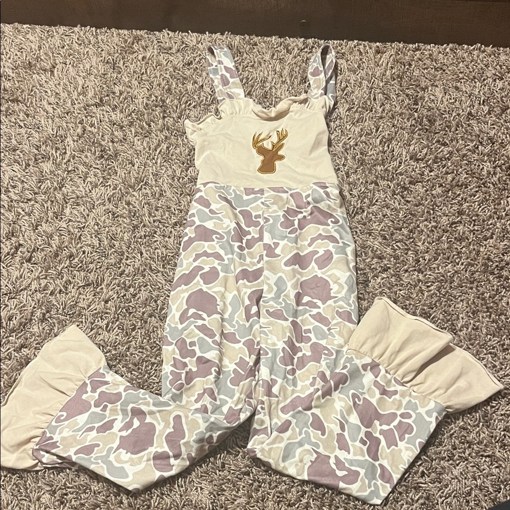 Camouflage Deer Print Jumpsuit 5-6T